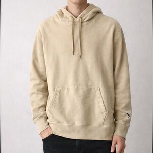 American Eagle Super Soft Hoodie L Beige Tan Pullover Kangaroo Pocket Cozy